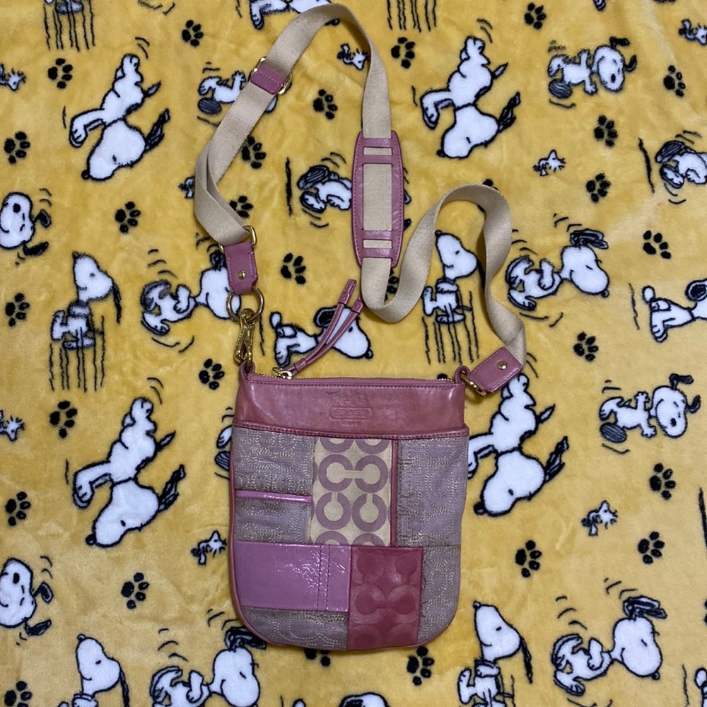 Pink Crossbody Patchwork Coach Bag